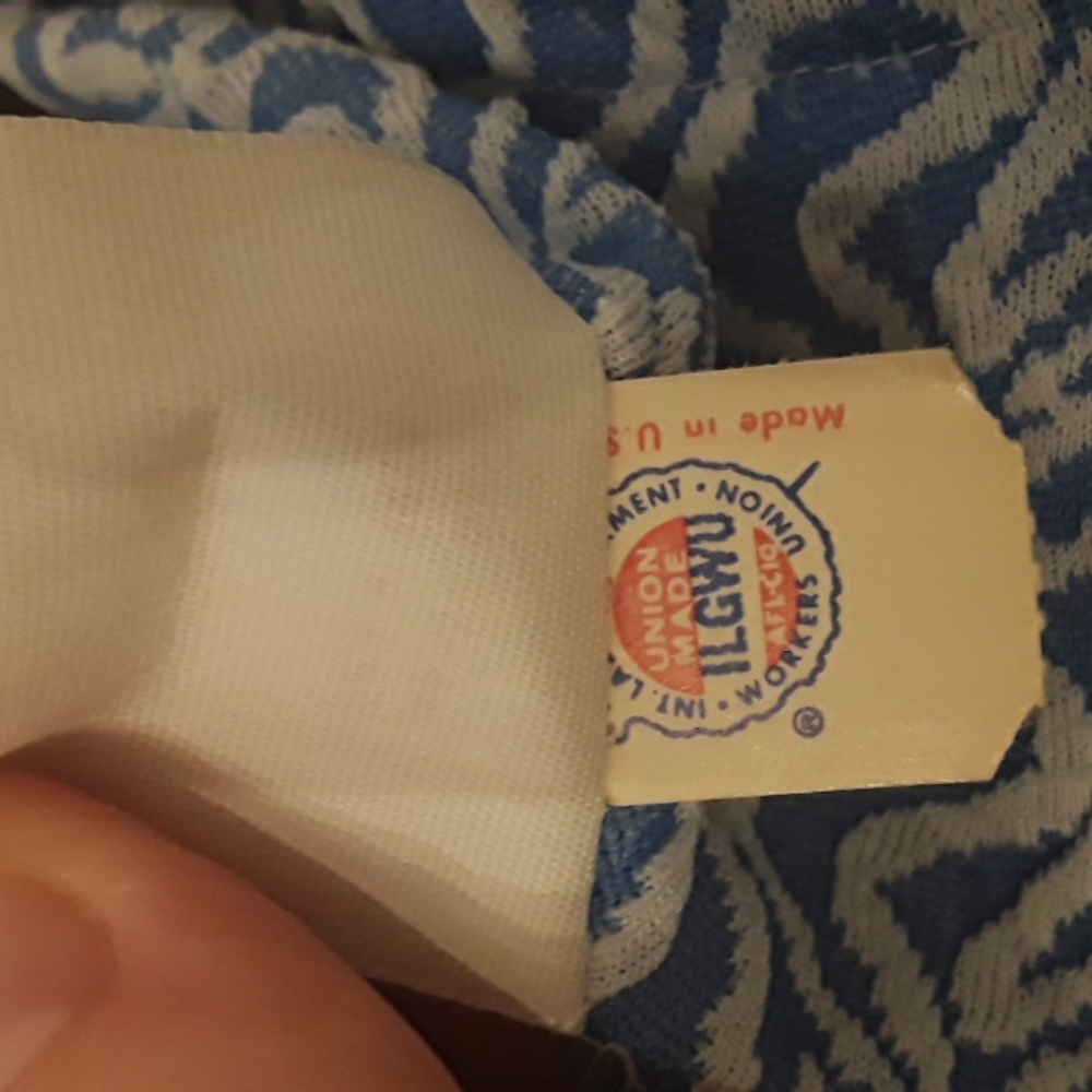 Vintage 60s Blue and White Mod Dress 16 - Picture 9 of 11